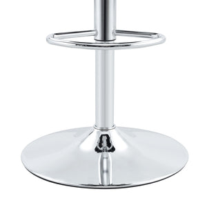English Elm Set of 2 Adjustable Pu Leather Barstools with Chrome Base for Kitchen or Home Bar White+Silver W3875P378574