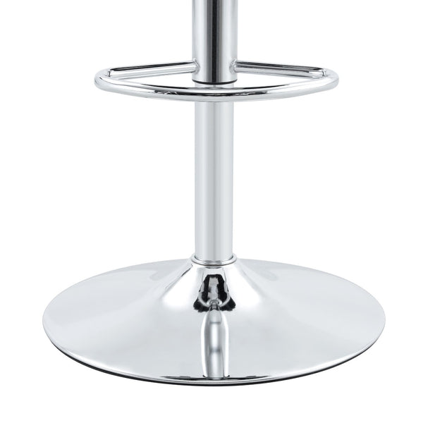 English Elm Set of 2 Adjustable Pu Leather Barstools with Chrome Base for Kitchen or Home Bar White+Silver W3875P378574