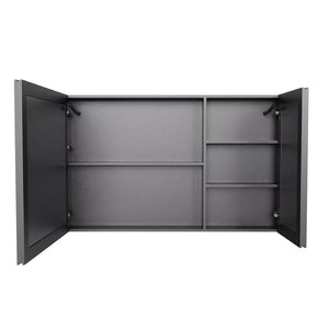 English Elm Led Aluminum Medicine Cabinet Two Door Wall Mount with Anti Fog Vanity Mirror Light W3083P373521