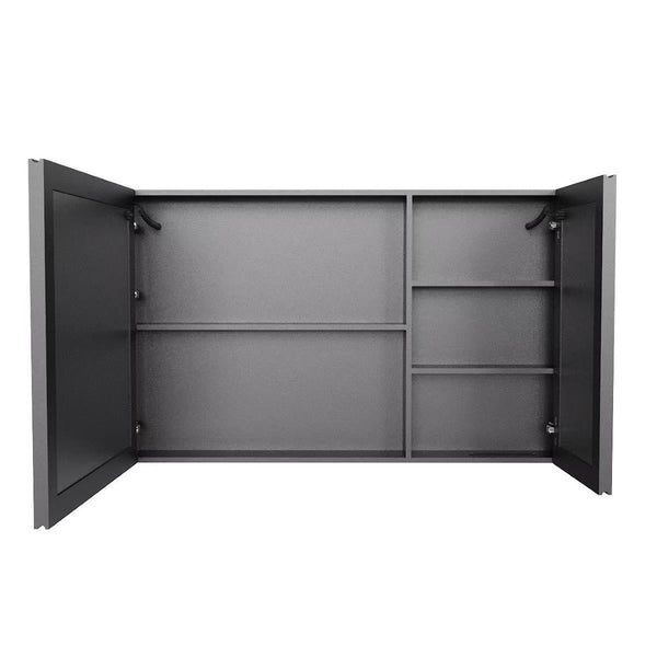 English Elm Led Aluminum Medicine Cabinet Two Door Wall Mount with Anti Fog Vanity Mirror Light W3083P373521
