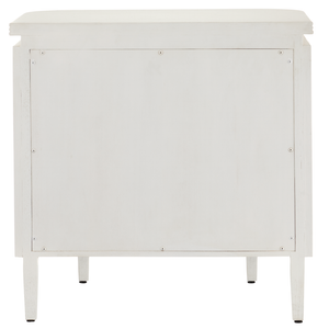 Briallen Elegant White Nightstand with Gold Floral Pull, Soft-Close Drawers & Safety Features