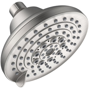 English Elm 6 High-Pressure Shower Head 5" Rain Fixed Ceiling-Mount with 6 Spray Modes, Anti-Clog Nozzles, Easy Install, Low-Flow Performance Brushed Nickel T3177P277454