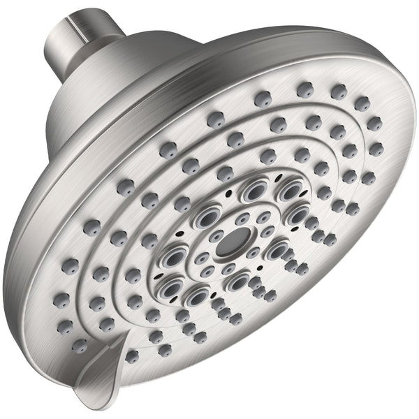 English Elm 6 High-Pressure Shower Head 5" Rain Fixed Ceiling-Mount with 6 Spray Modes, Anti-Clog Nozzles, Easy Install, Low-Flow Performance Brushed Nickel T3177P277454