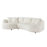 English Elm 122.04 Inch Oversized Sectional Sofa, Modern Couch With Chaise, Comfy Sofa Couch With Left Facing Chaise, White Corduroy Sofa