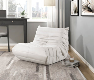 English Elm Luxury plush tufted floor chair with microfiber pleats, wide comfy seat, non-slip base for lounging Beige 32.5 L x 39 W x 27 H B011P300061