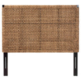 bali & pari Alise Bohemian Seagrass and Dark Brown Mahogany Wood King Size Headboard