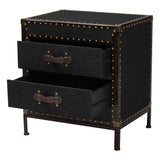 Baxton Studio Laura Vintage Black Canvas 2-Drawer End Table Trunk