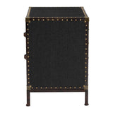 Baxton Studio Laura Vintage Black Canvas 2-Drawer End Table Trunk