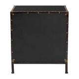 Baxton Studio Laura Vintage Black Canvas 2-Drawer End Table Trunk