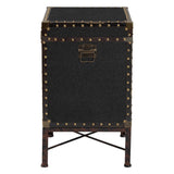 Baxton Studio Laura Vintage Black Canvas Lift-Top Trunk End Table