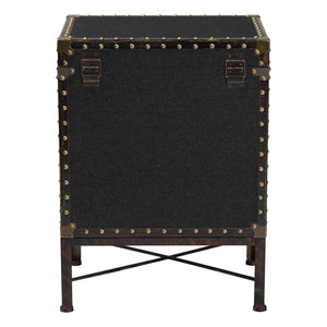 Baxton Studio Laura Vintage Black Canvas Lift-Top Trunk End Table