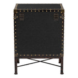 Baxton Studio Laura Vintage Black Canvas Lift-Top Trunk End Table