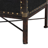 Baxton Studio Laura Vintage Black Canvas Lift-Top Trunk End Table