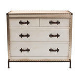 Baxton Studio Benton Vintage White Canvas 4-Drawer Storage Cabinet