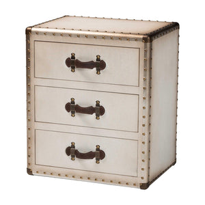 Baxton Studio Baxton Studio Mallison Vintage 3-Drawer End Table with Industrial Design and Practical Storage Solutions White JY23B241-White-ET
