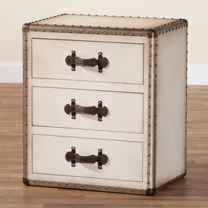Baxton Studio Baxton Studio Mallison Vintage 3-Drawer End Table with Industrial Design and Practical Storage Solutions White JY23B241-White-ET