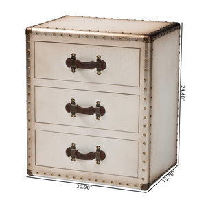 Baxton Studio Baxton Studio Mallison Vintage 3-Drawer End Table with Industrial Design and Practical Storage Solutions White JY23B241-White-ET