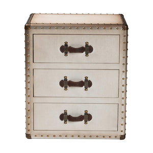 Baxton Studio Baxton Studio Mallison Vintage 3-Drawer End Table with Industrial Design and Practical Storage Solutions White JY23B241-White-ET
