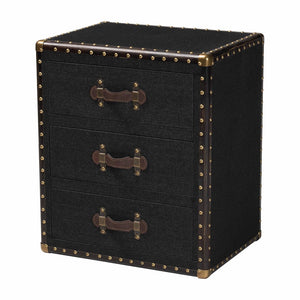 Baxton Studio Baxton Studio Mallison Vintage 3-Drawer End Table with Industrial Design and Practical Storage Solutions Black JY23B241-Black-ET