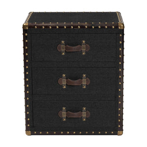 Baxton Studio Baxton Studio Mallison Vintage 3-Drawer End Table with Industrial Design and Practical Storage Solutions Black JY23B241-Black-ET
