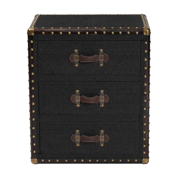 Baxton Studio Baxton Studio Mallison Vintage 3-Drawer End Table with Industrial Design and Practical Storage Solutions Black JY23B241-Black-ET