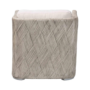 Baxton Studio Bali Melbourne Natural Rattan Lounge Chair - Handwoven Tuxedo Armchair With Removable Cushions And Compact Footprint Melbourne-White Wash-Cushion-CC