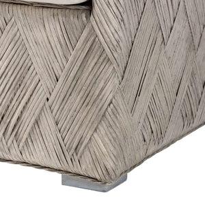 Baxton Studio Bali Melbourne Natural Rattan Lounge Chair - Handwoven Tuxedo Armchair With Removable Cushions And Compact Footprint Melbourne-White Wash-Cushion-CC
