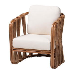 Baxton Studio bali Westham Bohemian Rattan & Seagrass Arm Chair - Handcrafted Comfort for Serene Living Spaces Westham-Light Brown-CC