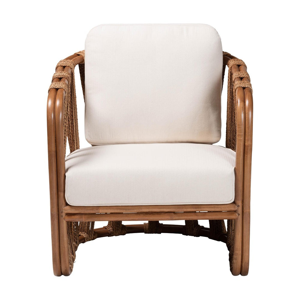 Baxton Studio bali Westham Bohemian Rattan & Seagrass Arm Chair - Handcrafted Comfort for Serene Living Spaces Westham-Light Brown-CC
