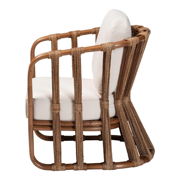 Baxton Studio bali Westham Bohemian Rattan & Seagrass Arm Chair - Handcrafted Comfort for Serene Living Spaces Westham-Light Brown-CC