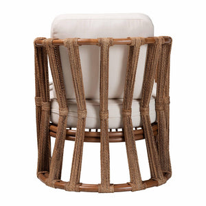 Baxton Studio bali Westham Bohemian Rattan & Seagrass Arm Chair - Handcrafted Comfort for Serene Living Spaces Westham-Light Brown-CC