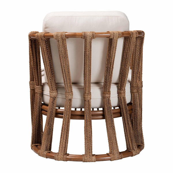 Baxton Studio bali Westham Bohemian Rattan & Seagrass Arm Chair - Handcrafted Comfort for Serene Living Spaces Westham-Light Brown-CC