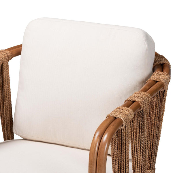 Baxton Studio bali Westham Bohemian Rattan & Seagrass Arm Chair - Handcrafted Comfort for Serene Living Spaces Westham-Light Brown-CC