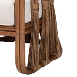 bali & pari Westham Bohemian Natural Rattan and Seagrass Arm Chair