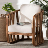 bali & pari Westham Bohemian Natural Rattan and Seagrass Arm Chair