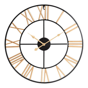 Baxton Studio Baxton Studio Auden Stylish Black and Gold Metal Wall Clock – Modern Industrial Home Décor Accent JY23B456-Metal Wall-Clock
