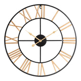 Auden Modern Industrial Two-Tone Black and Gold Metal Wall Clock