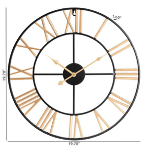 Baxton Studio Baxton Studio Auden Stylish Black and Gold Metal Wall Clock – Modern Industrial Home Décor Accent JY23B456-Metal Wall-Clock
