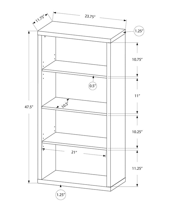 English Elm Bookshelf, 5-Tier Contemporary Bookcase with Adjustable Thick Shelves, Sturdy Laminate Finish, Modern Design taupe 50 L x 15 W x 7 H B2710P219601