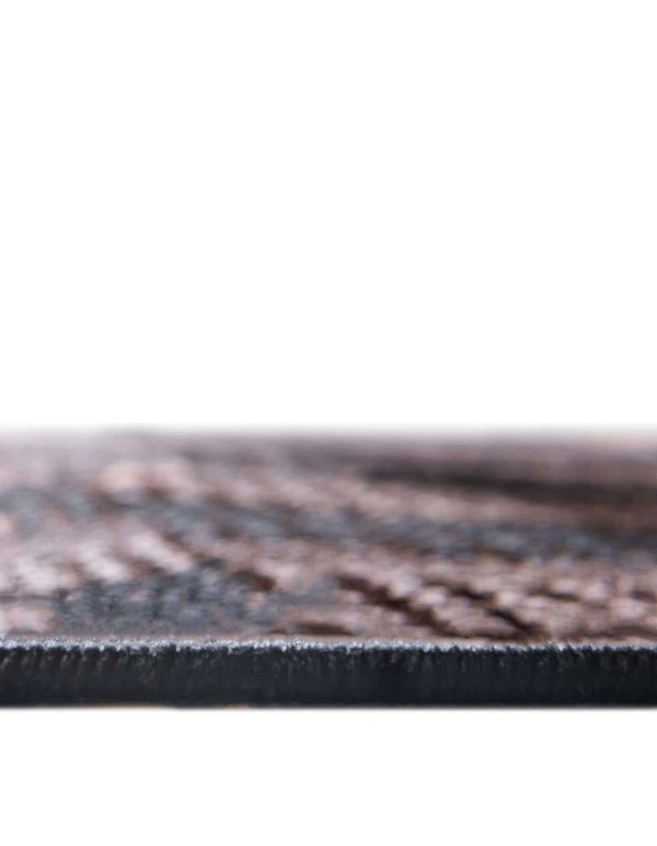 Unique Loom Outdoor Modern Chevron Machine Made Geometric Rug Brown, Brown/Black 5' 4" x 6' 1"