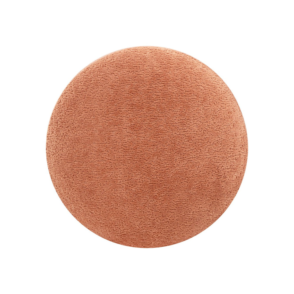 English Elm Jennifer Taylor Home - Fuji Mushroom Footstool Ottoman 15" — Moss Fleeced Teddy Sherpa Seat, Durable 200lb Support Orange B2719P280164