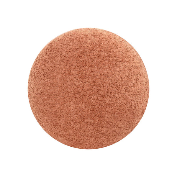 English Elm Jennifer Taylor Home - Fuji Mushroom Footstool Ottoman 15" — Moss Fleeced Teddy Sherpa Seat, Durable 200lb Support Orange B2719P280164