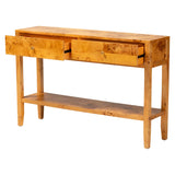 bali & pari Ghina Modern and Contemporary Natural Light Mappa Burl Wood 2-Drawer Console Table