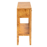 bali & pari Ghina Modern and Contemporary Natural Light Mappa Burl Wood 2-Drawer Console Table