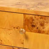 bali & pari Ghina Modern and Contemporary Natural Light Mappa Burl Wood 2-Drawer Console Table