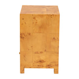 bali & pari Camira Modern and Contemporary Natural Light Mappa Burl Wood 1-Drawer Nightstand