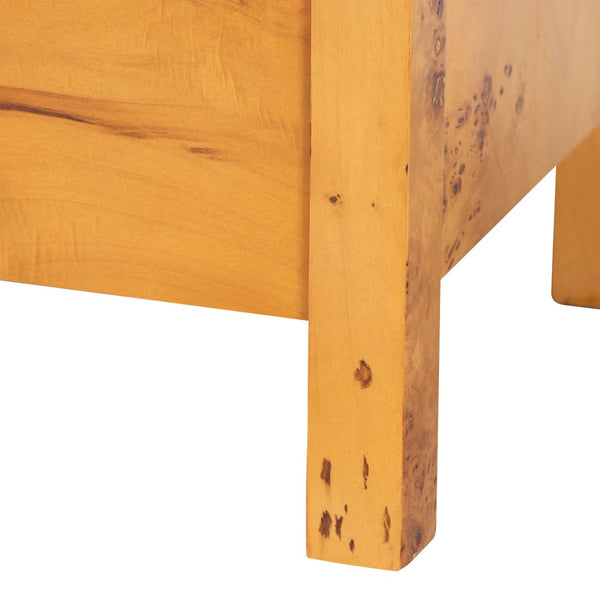 Baxton Studio bali Azmi Modern Natural Burl Wood Nightstand with 2 Drawers & Open Shelf for Stylish Storage Solutions SVN-1151-Natural Burl Op1-Azmi-NS