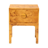 bali & pari Kayla Modern and Contemporary Natural Light Mappa Burl Wood 2-Drawer Nightstand