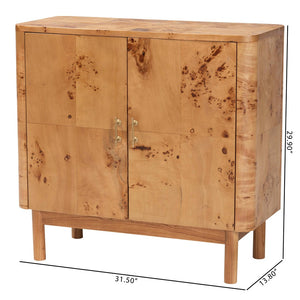 Baxton Studio bali Bali Latika Modern Storage Cabinet - Handcrafted Natural Mappa Burl Wood with Unique Design & Elegance SVN-789-Natural Burl-Blopy-Cabinet