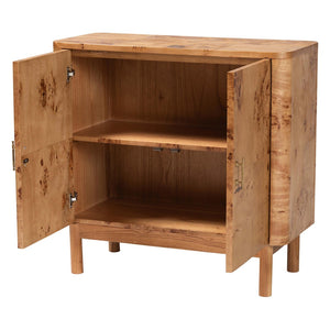 Baxton Studio bali Bali Latika Modern Storage Cabinet - Handcrafted Natural Mappa Burl Wood with Unique Design & Elegance SVN-789-Natural Burl-Blopy-Cabinet